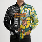 Custom Australia vs New Zealand Bomber Puffer Jacket Rugby Rivalry Two Nations One Battle