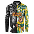 Custom Australia vs New Zealand Button Sweatshirt Rugby Rivalry Two Nations One Battle