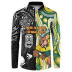 Custom Australia vs New Zealand Button Sweatshirt Rugby Rivalry Two Nations One Battle