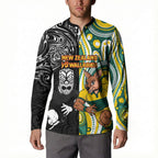 Custom Australia vs New Zealand Button Sweatshirt Rugby Rivalry Two Nations One Battle