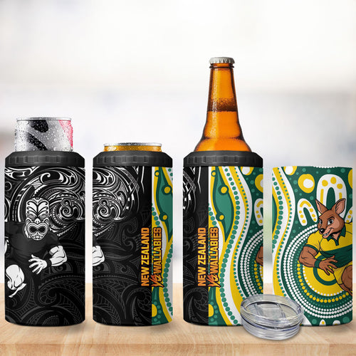 Australia vs New Zealand 4 in 1 Can Cooler Tumbler Rugby Rivalry Two Nations One Battle