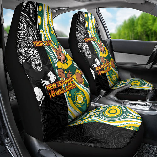 Custom Australia vs New Zealand Car Seat Cover Rugby Rivalry Two Nations One Battle