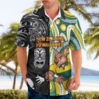 Custom Australia vs New Zealand Hawaiian Shirt Rugby Rivalry Two Nations One Battle