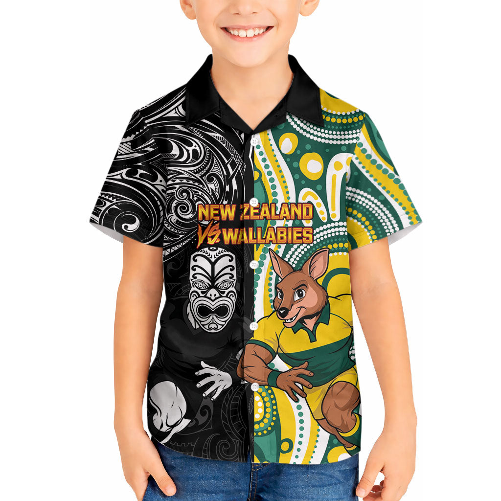Custom Australia vs New Zealand Hawaiian Shirt Rugby Rivalry Two Nations One Battle