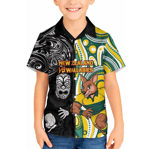 Custom Australia vs New Zealand Hawaiian Shirt Rugby Rivalry Two Nations One Battle