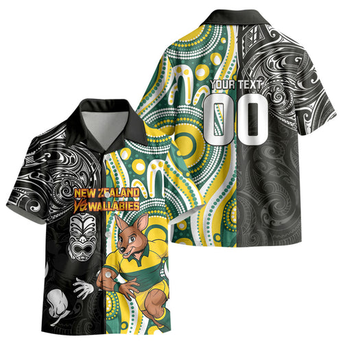 Custom Australia vs New Zealand Kid Hawaiian Shirt Rugby Rivalry Two Nations One Battle