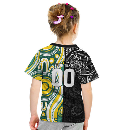 Custom Australia vs New Zealand Kid T Shirt Rugby Rivalry Two Nations One Battle