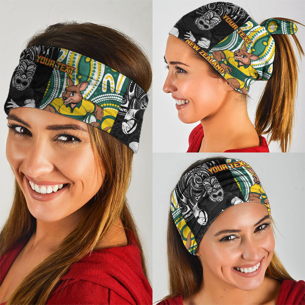 Custom Australia vs New Zealand Neck Gaiter Rugby Rivalry Two Nations One Battle