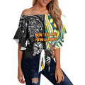 Custom Australia vs New Zealand Off Shoulder Wrap Waist Top Rugby Rivalry Two Nations One Battle