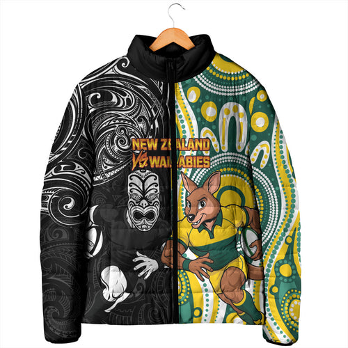 Custom Australia vs New Zealand Padded Jacket Rugby Rivalry Two Nations One Battle