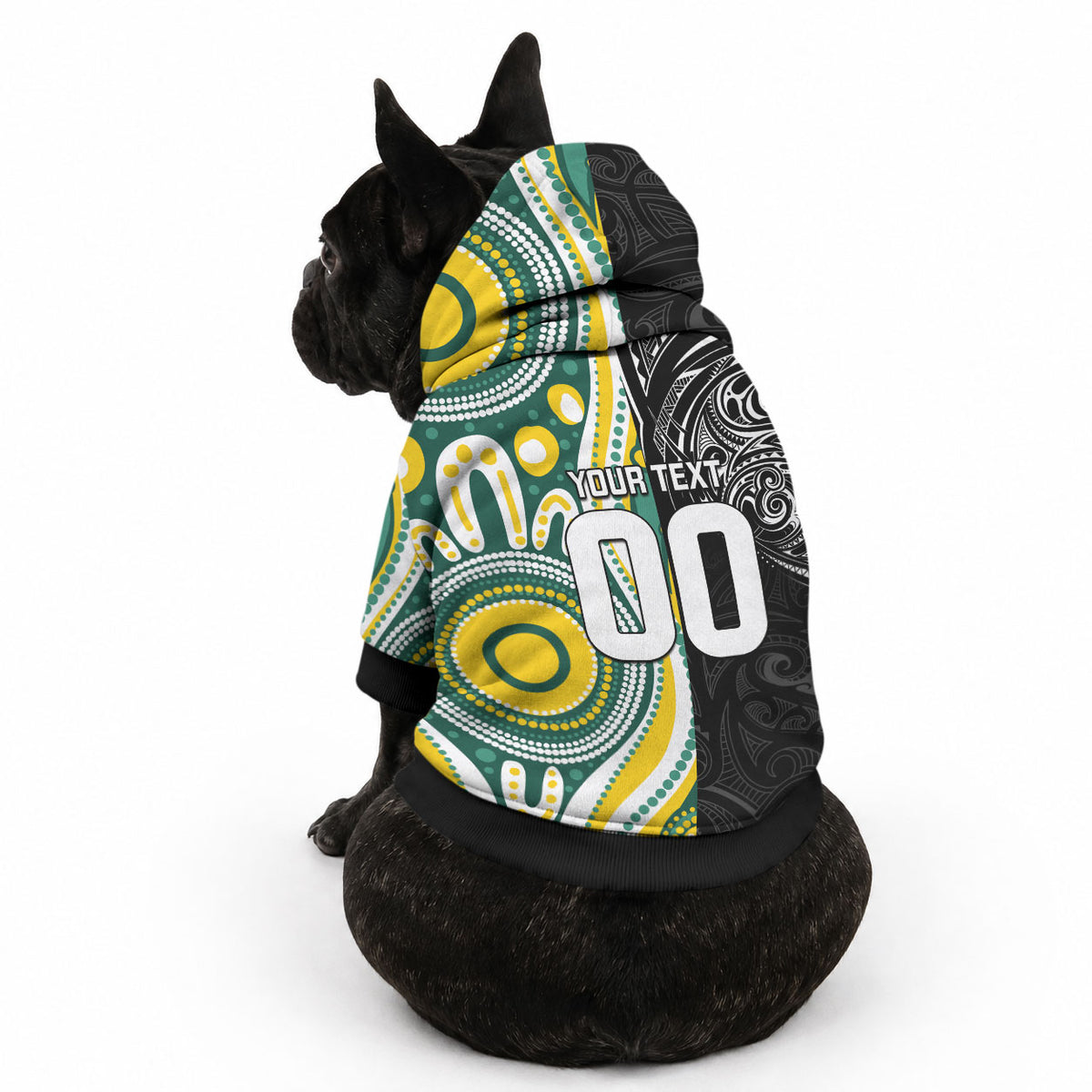 Custom Australia vs New Zealand Pet Hoodie Rugby Rivalry Two Nations One Battle