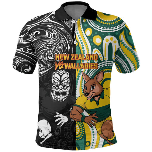 Custom Australia vs New Zealand Polo Shirt Rugby Rivalry Two Nations One Battle