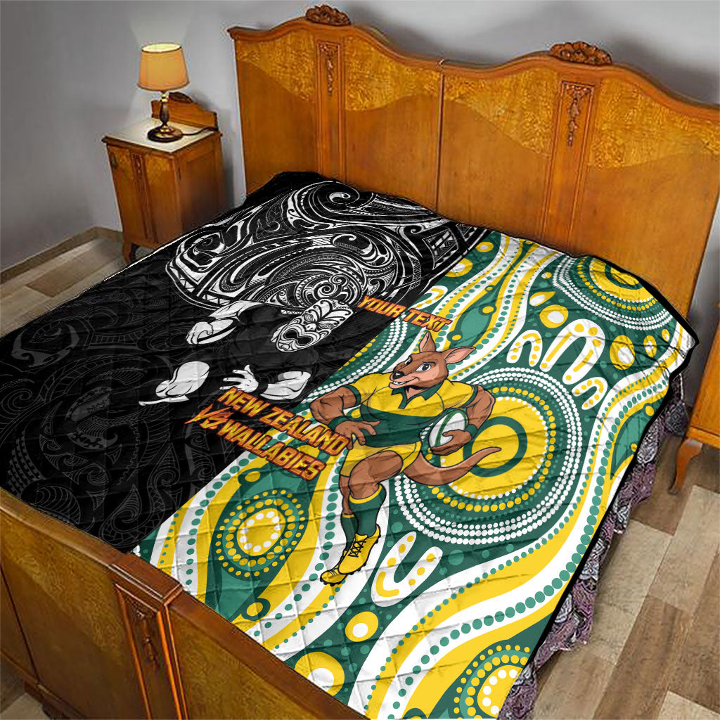 Custom Australia vs New Zealand Quilt Rugby Rivalry Two Nations One Battle