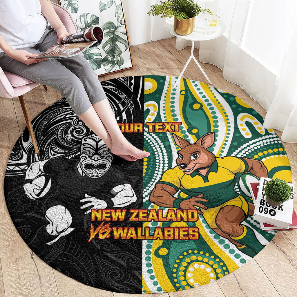 Custom Australia vs New Zealand Round Carpet Rugby Rivalry Two Nations One Battle