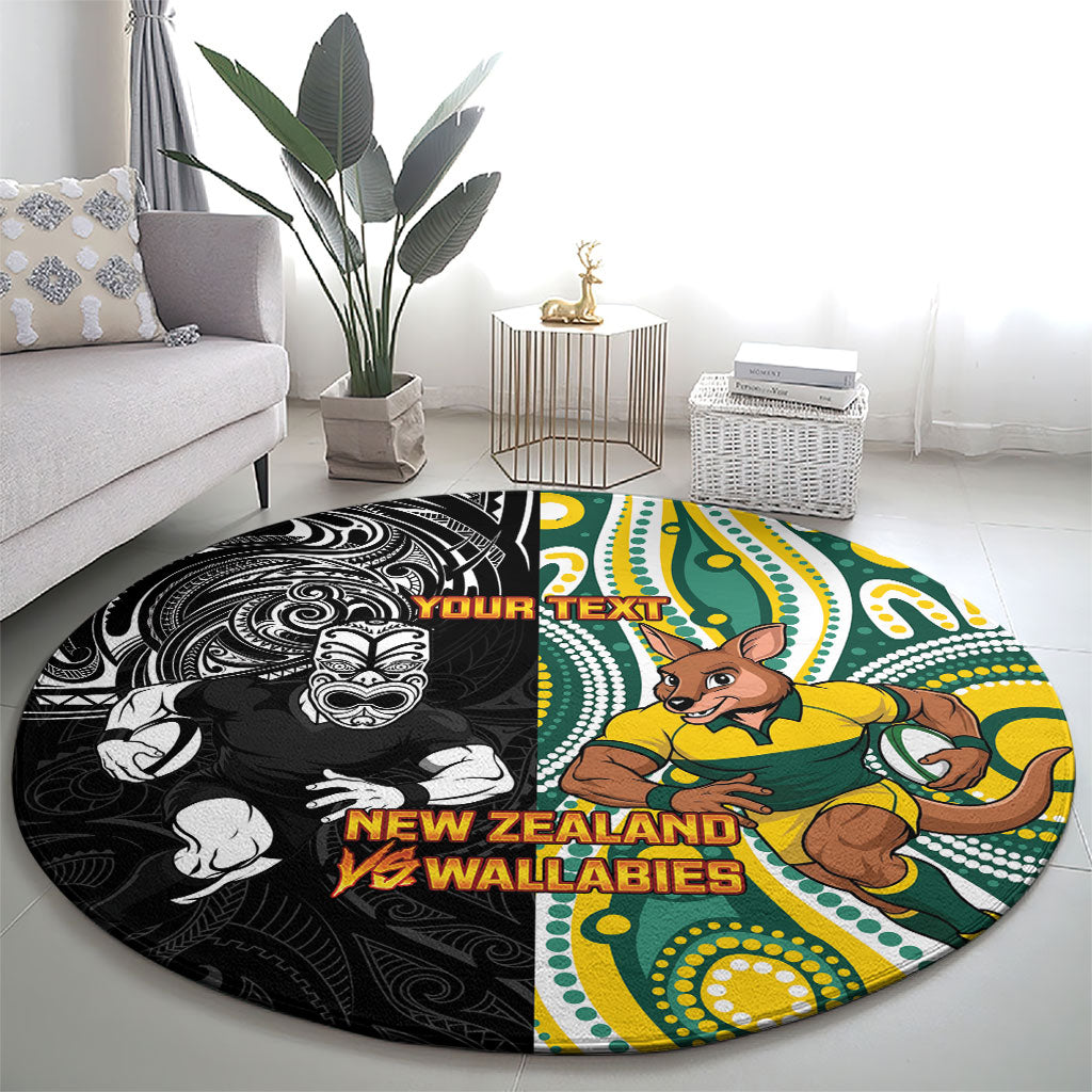 Custom Australia vs New Zealand Round Carpet Rugby Rivalry Two Nations One Battle
