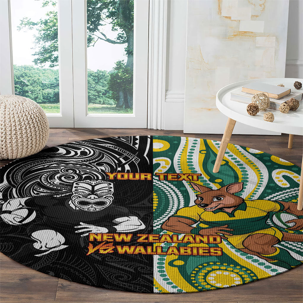 Custom Australia vs New Zealand Round Carpet Rugby Rivalry Two Nations One Battle
