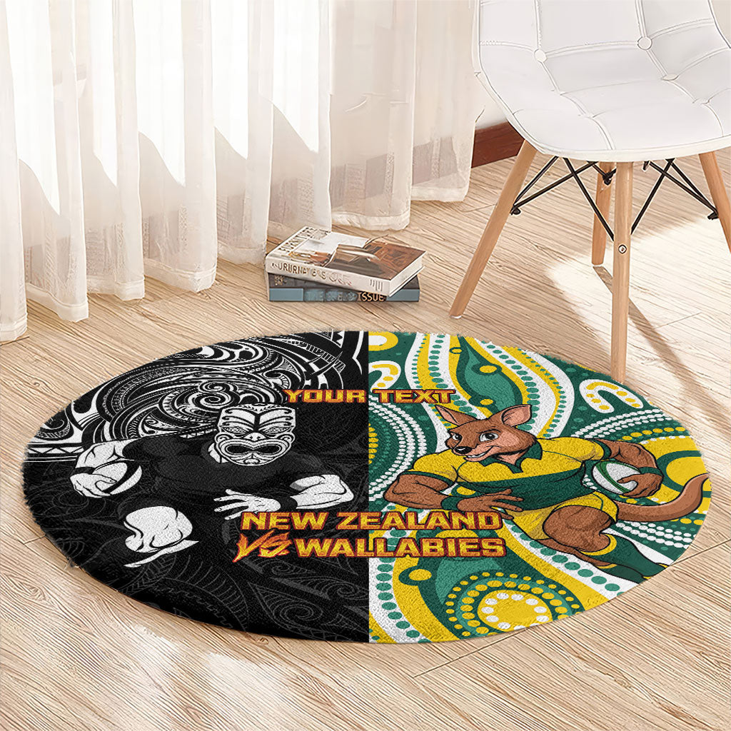 Custom Australia vs New Zealand Round Carpet Rugby Rivalry Two Nations One Battle