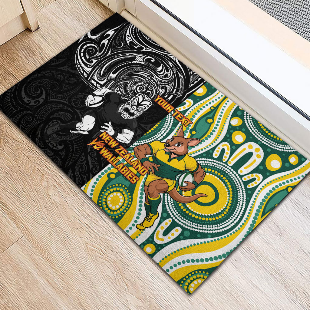 Custom Australia vs New Zealand Rubber Doormat Rugby Rivalry Two Nations One Battle