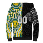 Custom Australia vs New Zealand Sherpa Hoodie Rugby Rivalry Two Nations One Battle