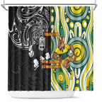 Custom Australia vs New Zealand Shower Curtain Rugby Rivalry Two Nations One Battle