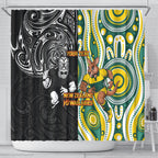 Custom Australia vs New Zealand Shower Curtain Rugby Rivalry Two Nations One Battle