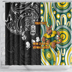 Custom Australia vs New Zealand Shower Curtain Rugby Rivalry Two Nations One Battle