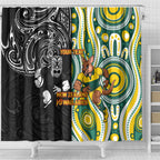 Custom Australia vs New Zealand Shower Curtain Rugby Rivalry Two Nations One Battle