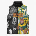 Custom Australia vs New Zealand Sleeveless Puffer Jacket Rugby Rivalry Two Nations One Battle