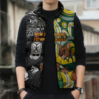 Custom Australia vs New Zealand Sleeveless Puffer Jacket Rugby Rivalry Two Nations One Battle