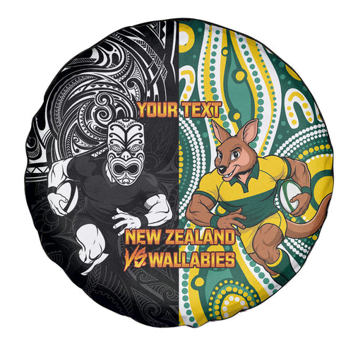 Custom Australia vs New Zealand Spare Tire Cover Rugby Rivalry Two Nations One Battle