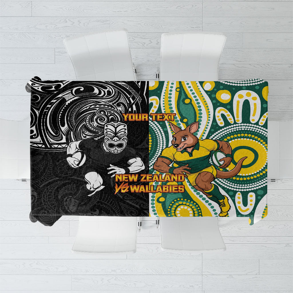 Custom Australia vs New Zealand Tablecloth Rugby Rivalry Two Nations One Battle