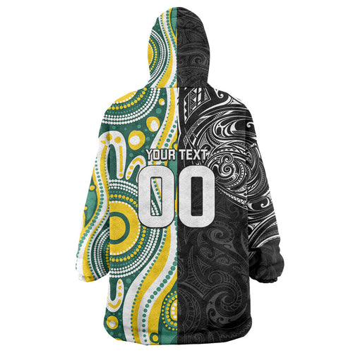 Custom Australia vs New Zealand Wearable Blanket Hoodie Rugby Rivalry Two Nations One Battle
