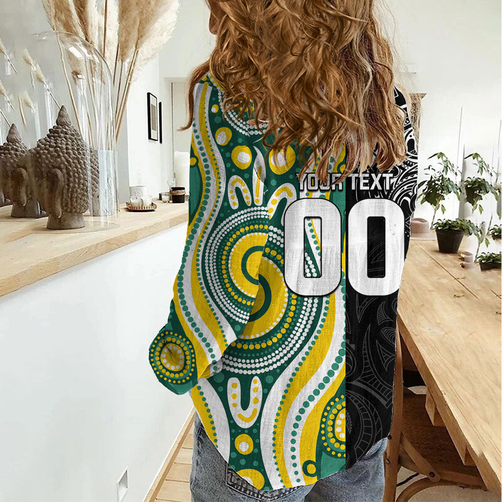 Custom Australia vs New Zealand Women Casual Shirt Rugby Rivalry Two Nations One Battle