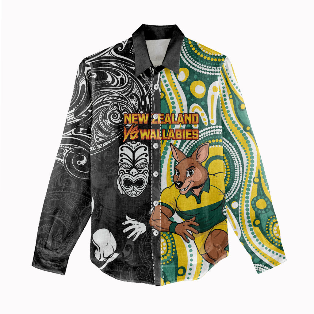 Custom Australia vs New Zealand Women Casual Shirt Rugby Rivalry Two Nations One Battle