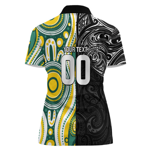 Custom Australia vs New Zealand Women Polo Shirt Rugby Rivalry Two Nations One Battle