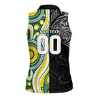 Custom Australia vs New Zealand Women Sleeveless Polo Shirt Rugby Rivalry Two Nations One Battle