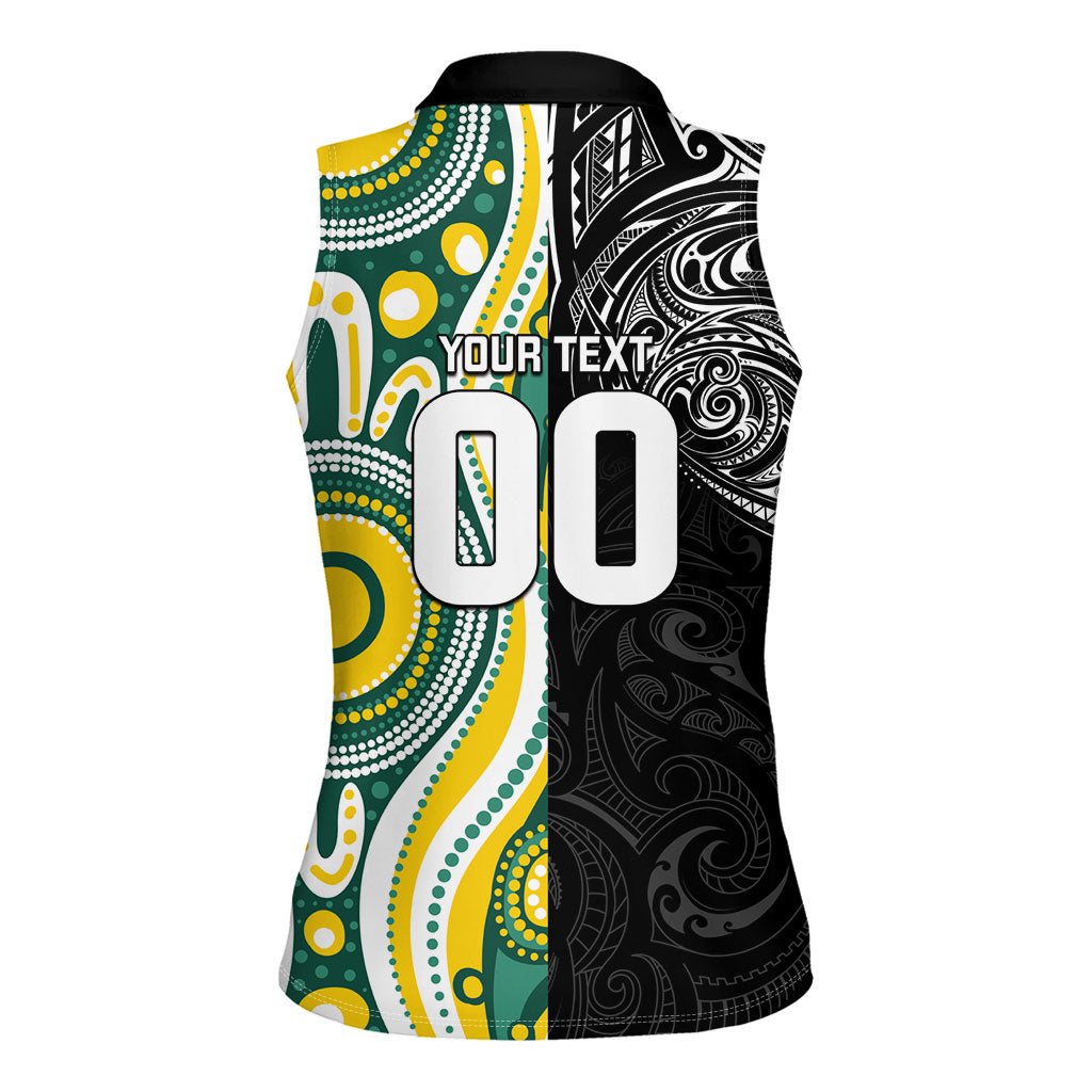 Custom Australia vs New Zealand Women Sleeveless Polo Shirt Rugby Rivalry Two Nations One Battle