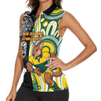 Custom Australia vs New Zealand Women Sleeveless Polo Shirt Rugby Rivalry Two Nations One Battle