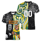 Custom Australia vs New Zealand Women V-Neck T-Shirt Rugby Rivalry Two Nations One Battle