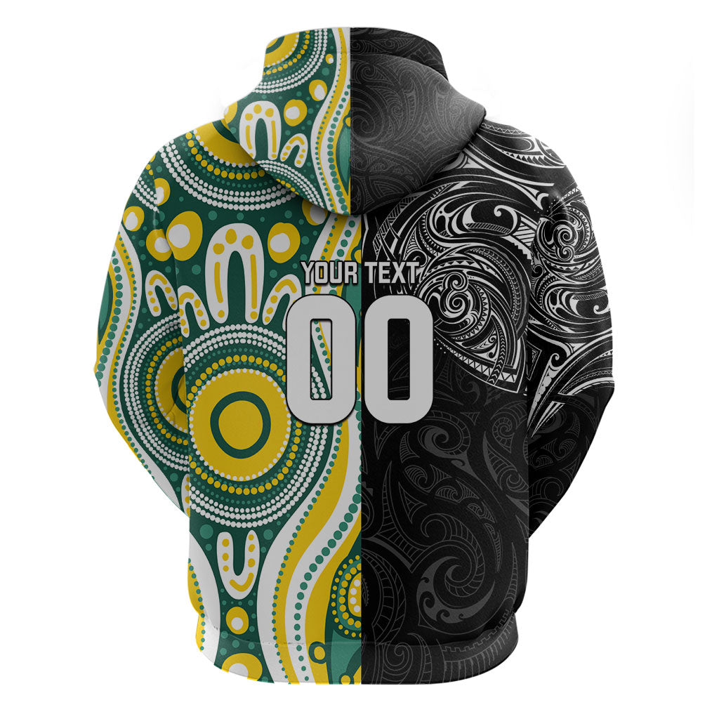 Custom Australia vs New Zealand Zip Hoodie Rugby Rivalry Two Nations One Battle