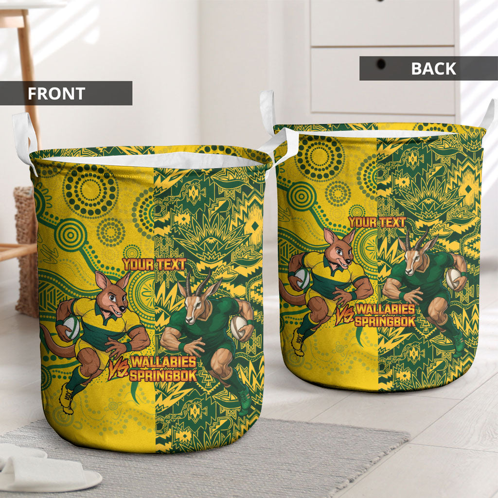 Custom Australia vs South Africa Laundry Basket Wallabies vs Springboks Two Nations One Battle