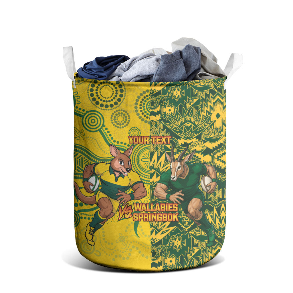 Custom Australia vs South Africa Laundry Basket Wallabies vs Springboks Two Nations One Battle