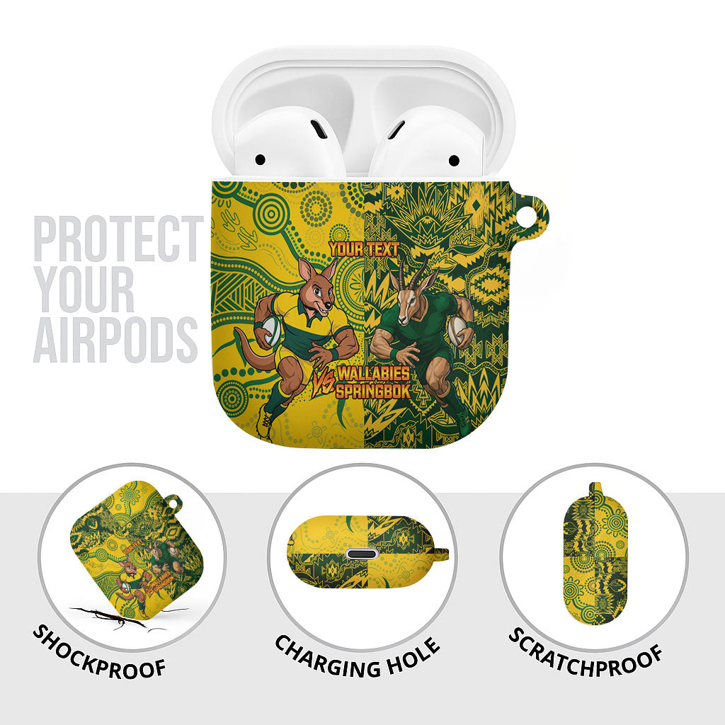 Custom Australia vs South Africa AirPods Case Wallabies vs Springboks Two Nations One Battle