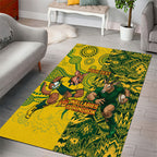 Custom Australia vs South Africa Area Rug Wallabies vs Springboks Two Nations One Battle