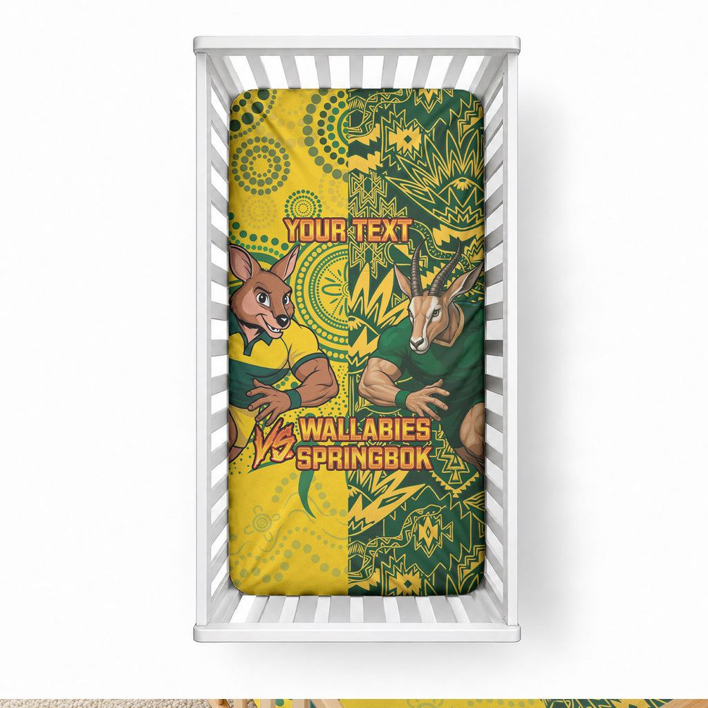 Custom Australia vs South Africa Baby Bed Cover Wallabies vs Springboks Two Nations One Battle