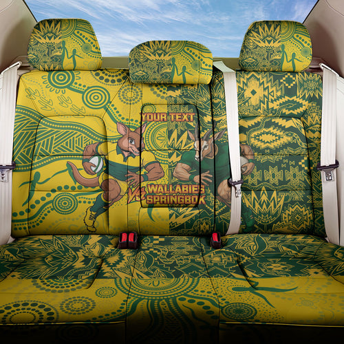 Custom Australia vs South Africa Back Car Seat Cover Wallabies vs Springboks Two Nations One Battle