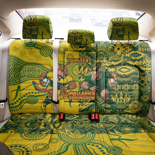 Custom Australia vs South Africa Back Car Seat Cover Wallabies vs Springboks Two Nations One Battle