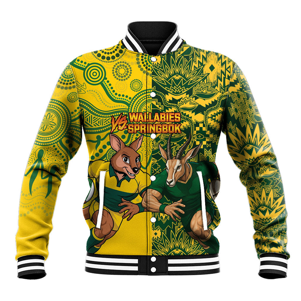 Custom Australia vs South Africa Baseball Jacket Wallabies vs Springboks Two Nations One Battle