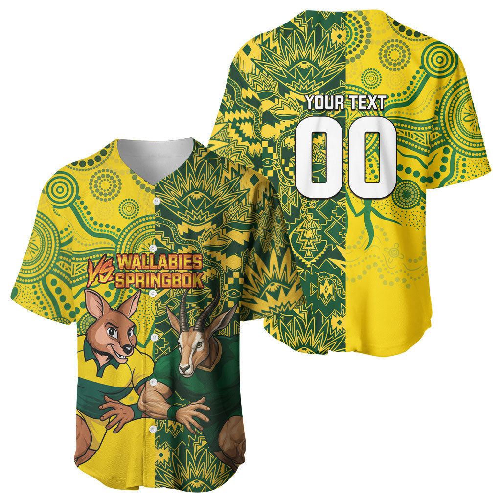 Custom Australia vs South Africa Baseball Jersey Wallabies vs Springboks Two Nations One Battle