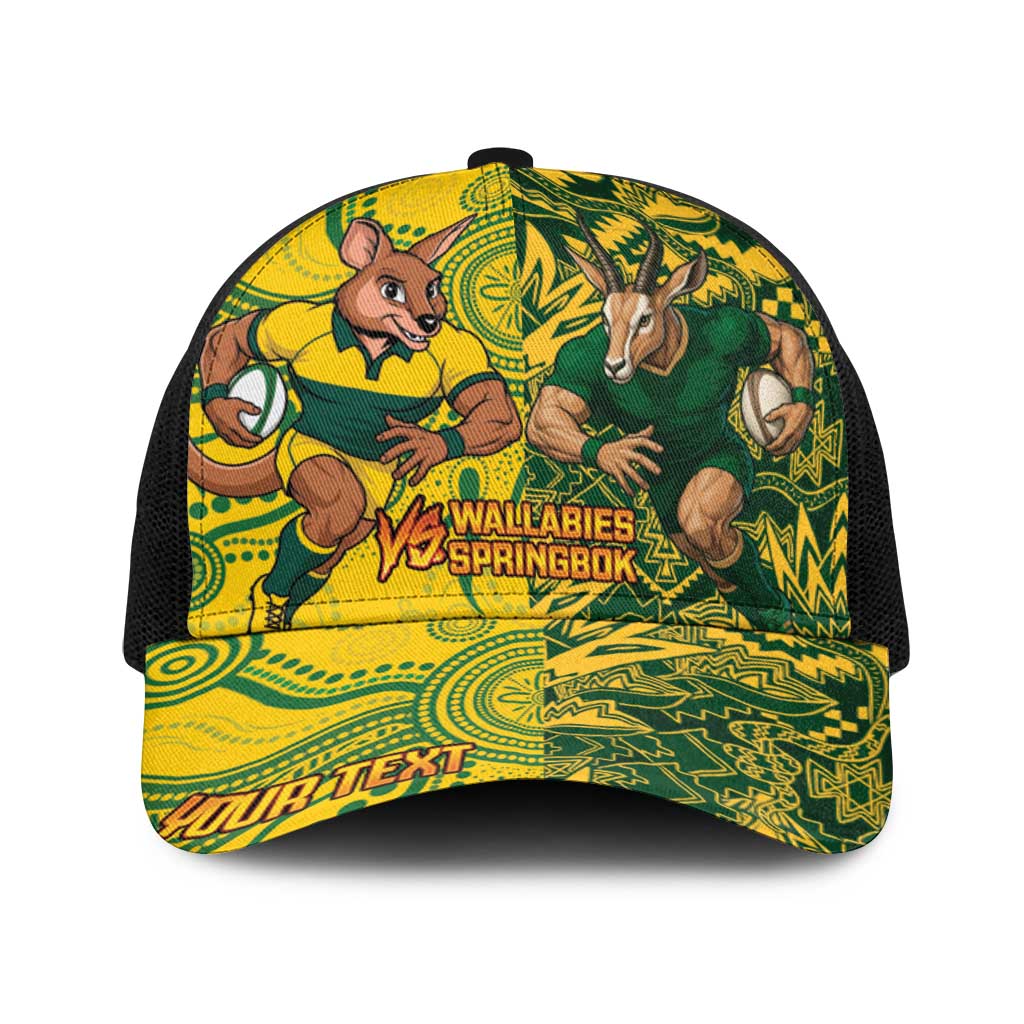 Personalised Australia vs South Africa Baseball Net Cap Wallabies vs Springboks Two Nations One Battle